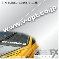 JDM www.v-opt.co.jp White Sticker Banner JDM Drift Rally Race Window Decal 4x4