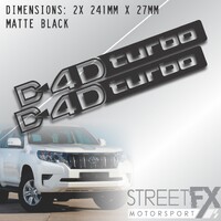 2x D4d Turbo Decals Matte Black for Toyota Prado Diesel Landcruiser Stickers 4x4