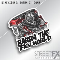 Barra the Fckn World Sticker for Ford XR6 XR8 Turbo Falcon FPV GT Typhoon Funny