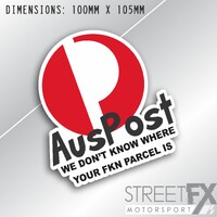 Auspost Lost Parcel Funny Sticker Decal Australia Post parcel shipping humour