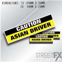 CAUTION ASIAN DRIVER Car Sticker Decal Cheap Funny Meme Bumper Window car 4x4