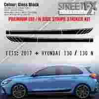 I30 & I30 N Side Stripe Door Sticker Decal Gloss Black Kit for Hyundai Hatchback