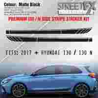 I30 & I30 N Side Stripe Door Sticker Decal Matte Black Kit for Hyundai Hatchback