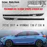 I30 N Line Side Stripe Door Sticker Matte Black Kit for Hyundai Hatchback