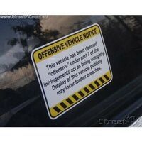 Offensive Vehicle Warning Sticker - Double Pack