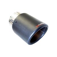 3" Inlet, 4" Carbon Round Angle-Cut Double Wall Tip Round Muffler (Mustang FM GT Fastback 14-17)