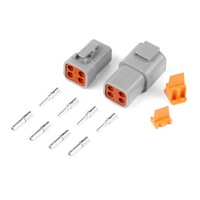 Plug and Pins Only - Matching Set of Deutsch DTP-4 Connectors - 25 Amp 