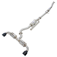 N2 O2 Back Exhaust w/Catless Front Pipe, Black Tips (GR Yaris 20-21+)