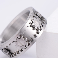 Stainless Steel Rotating Fidget Gear Ring 