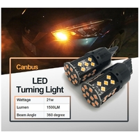 T20 Canbus Error Free Amber LED 7440 Wedge Base