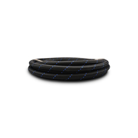 10ft Roll of Black Blue Nylon Braided Flex Hose AN Size: -6 Hose ID: 0.34"