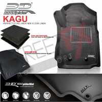 3D MAXpider 2014-2019 Chevrolet Silverado Crew Cab Kagu 1st & 2nd Row Floormats - Black