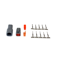 AEM DTM-Style 4-Way Connector Kit w/ Plug / Receptacle / Wedge Locks / 5 Female Pins / 5 Male Pins