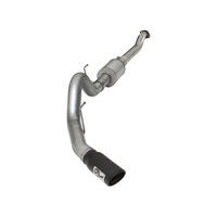 aFe Atlas Exhausts 4in Cat-Back Aluminized Steel Exhaust Sys 2015 Ford F-150 V6 3.5L (tt) Black Tip