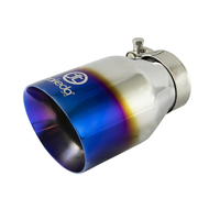 aFe Takeda 304 Stainless Steel Clamp-On Exhaust Tip 2.5in Inlet / 4in Outlet - Blue Flame