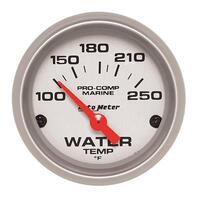 Autometer Water Temp Gauge 2 1/6in 100-200 Degree F Electric Marine Silver