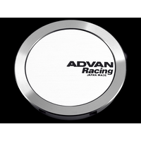 Advan 73mm Full Flat Centercap - White/Silver Alumite