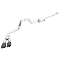 AWE 0FG 21+ Ford F150 Dual Side Exit Cat-Back Exhaust - 4.5in Diamond Black Tips