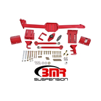BMR 05-14 S197 Mustang Body Mount Watts Link Rod End/Poly w/ Adj. Axle Clamps - Red