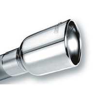 Borla Universal Polished Tip Single Oval Rolled Angle-Cut w/Clamp (inlet 2 1/2in. Outlet 4 1/4 x 3 1