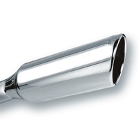 Borla 2.25in Inlet 4in Round Rolled Angle Cut x 12in Long Embossed Exhaust Tip