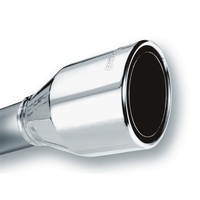 Borla 2.5in Inlet 4.5in Round Rolled Angle Cut Phantom X 7.75in Long Embossed Universal Exhaust Tips
