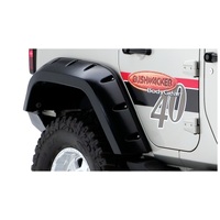 Bushwacker 07-18 Jeep Wrangler Unlimited Max Pocket Style Flares 2pc Extended Coverage - Black