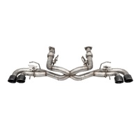 Corsa 20-22 Corvette C8 3in Valved Cat-Back 4.5in Blk Quad Tips - Fits Factory NPP Exhaust