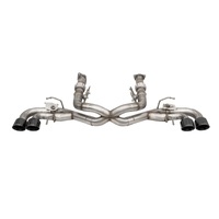 Corsa 20-22 Corvette C8 3in Valved Cat-Back 4.5in Blk Quad Tips - Fits Factory NPP Exhaust w/ AFM