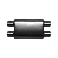 Gibson CFT Superflow Dual/Dual Oval Muffler - 4x9x18in/2.5in Inlet/2.5in Outlet - Stainless