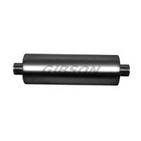 Gibson MWA Superflow Center/Center Round Muffler - 5x10in/2.5in Inlet/2.5in Outlet - Stainless