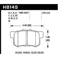 Hawk 02-06 Acura RSX / 02-11 Honda Civic Si / 00-09 S2000 DTC-70 Race Rear Brake Pads