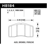 Hawk 01-03 Audi S8 / 94-98 Porsche 911 993 Turbo DTC-70 Race Front Brake Pads