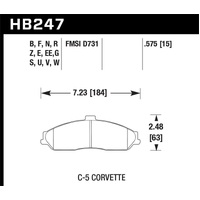 Hawk 97-06 Corvette (incl C5 Z06) HPS Street Front Brake Pads