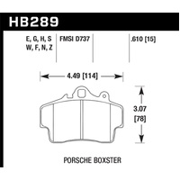 Hawk 97-08 Porsche Boxster DTC-60 Compound Front Brake Pads
