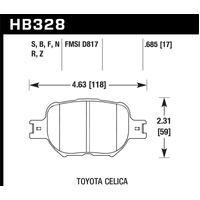 Hawk 01-05 Celica GT/GT-S/05-08 tC HPS Street Front Brake Pads
