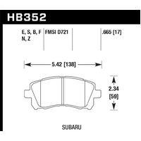 Hawk 02-03 WRX / 98-01 Impreza / 97-02 Legacy 2.5L / 98-02 Forester 2.5L D721 HPS Street Front Brake