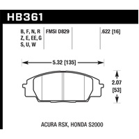 Hawk 2002-2006 Acura RSX Type-S HPS 5.0 Front Brake Pads