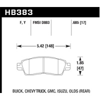 Hawk Buick / Chevy Truck / GMC / Isuzu / Olds / HPS Street Rear Brake Pads