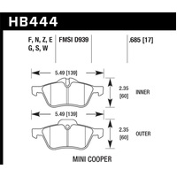 Hawk 02-06 Mini Cooper / Cooper S HPS Street Front Brake Pads