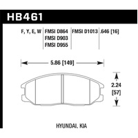 Hawk 01-06 Hyundai Santa Fe / 03-09 Kia Sorento HPS Street Front Brake Pads