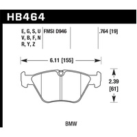 Hawk 01-06 BMW 330Ci / 01-05 330i/330Xi / 03-06 M3 Performance Ceramic Street Front Brake Pads