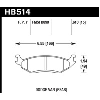Hawk 03 Dodge Ram 1500 Van LTS Street Rear Brake Pads
