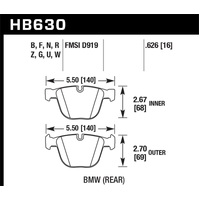 Hawk 02-11 BMW (Various) HPS Street Rear Brake Pads