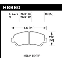 Hawk 09-10 Nissan Maxima / 08-10 Rogue / 07-09 Sentra SE-R / 10  Sentra SE-R M/T  HP+ Autocross Fron