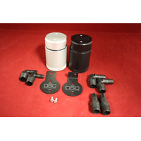 J&L Oil Separator 3.0 Base Kit - Black Anodized (Incl 2 Brackets & 6 Fittings)