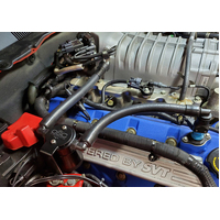 J&L 07-14 Ford Mustang GT500 Oil Separator 3.0 Passenger Side (Remote Mount) - Black Anodized