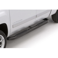 Lund 15-17 Chevy Colorado Crew Cab 4in. Oval Curved Steel Nerf Bars - Black