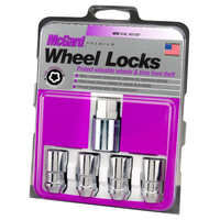 McGard Wheel Lock Nut Set - 4pk. (Cone Seat) 1/2-20 / 3/4 & 13/16 Dual Hex / 1.66in. Length - Chrome