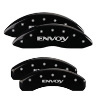 MGP 4 Caliper Covers Engraved Front & Rear Envoy Black finish silver ch
